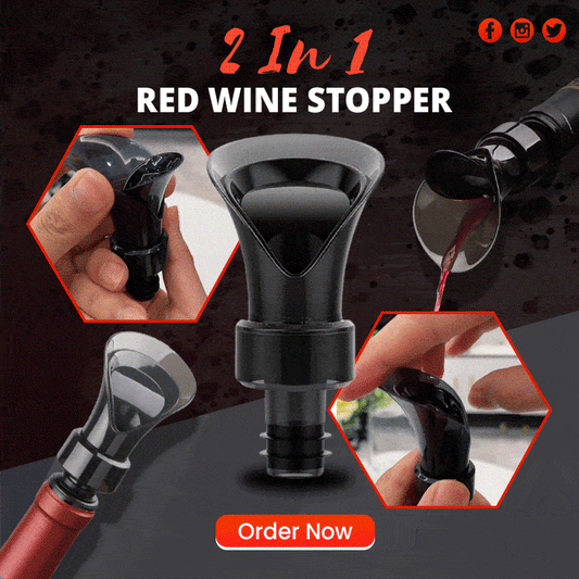 🍷 Direct Schenken Zónder te Verwijderen – 2-in-1 Wijnstopper | 50% Korting
