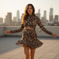 🔥50% KORTING💖 (Nieuwe collectie)! Damesrok met luipaardprint en ruches – Zacht en wild