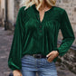 🔥🔥Nieuw binnen 50% KORTING🎁Elegante blouse met gerimpelde voorkant en lange mouwen