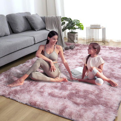🎉50% KORTING!🧶Plush Vloermat Met Kleurverloop - Hoogdichte Faux Fur & Antislip: Perfect Voor Woonkamer/Slaapkamer (Veilig Voor Kinderen!)