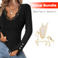 ✨Tijdelijke aanbieding⏰Voordeelpakket: Top met V-hals en kanten details voor dames