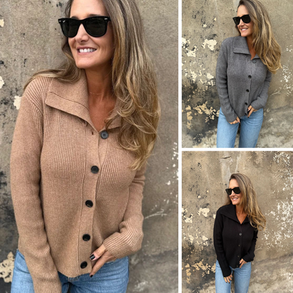 ✨Elegante gebreide top met reverskraag voor dames