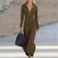 👗Maxi-jurk voor dames met halve rits en nauwsluitende pasvorm