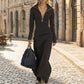 👗Maxi-jurk voor dames met halve rits en nauwsluitende pasvorm