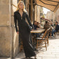 👗Maxi-jurk voor dames met halve rits en nauwsluitende pasvorm