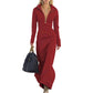 👗Maxi-jurk voor dames met halve rits en nauwsluitende pasvorm