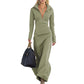 👗Maxi-jurk voor dames met halve rits en nauwsluitende pasvorm