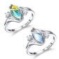 ✨💍 Koop 2 Krijg 1 Gratis 🔥 Geometrische Ovale Maansteen Ring met Zirkonia Accenten – Mystiek, Sprankelend & Tijdloos Elegant! 🌙✨