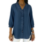 🔥📢 50% KORTING!! 💃 Damesblouse met ruches – Romantische V-hals, asymmetrische zoom en ademende stof ✨