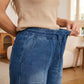 🥰Damesjeans met trekkoord in de taille en wijde pijpen