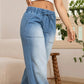 🥰Damesjeans met trekkoord in de taille en wijde pijpen