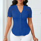 🌼LAATSTE DAG AANBIEDING - 50% KORTING👚Dames blouse met V-hals, kanten mouwen en knoopsluiting