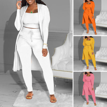 🎁2026 Nieuw binnen 50% KORTING💥⏰Casual 3-delige gebreide set – cropped top, vest en broek