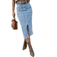 🔈🔈NU 60% KORTING👗Denim rok met hoge taille en knoopsluiting aan de voorkant