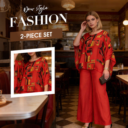 Dames 2-delige set met bedrukte top en broek