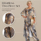 ✨50% KORTING🌸 Dames Bloemen Asymmetrische Tuniek & Wijde Pijpen Broek Set