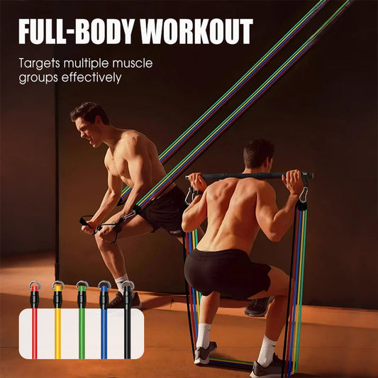 Set van 13 weerstandsbanden met handvat voor thuisgym