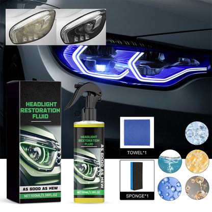 🚗Vloeistof voor het herstellen van autokoplampen, herstelt geoxideerde en vergeelde koplampen met een kristallijne coating, anti-vervagingsrefurbisher.