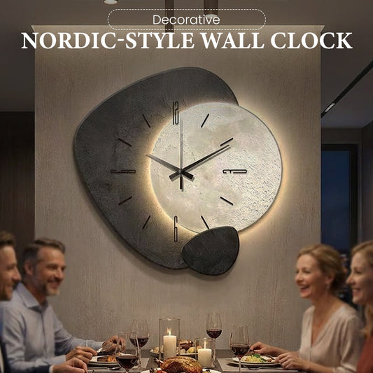 🕰️NU 50% KORTING! Wandklok in Scandinavische stijl – geruisloze quartz, warme led-achtergrondverlichting en een modern, artistiek ontwerp voor de woonkamer en slaapkamer 🏡✨