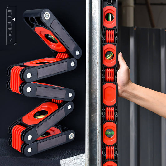 🌞Fris De Lente In Met 50% Korting!🛠️Opvouwbare 5-in-1 Waterpas-Liniaal – Magnetisch, Precies & Draagbaar, Voor Hoeken, Trappen & Complexe Metingen