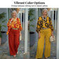 Set met retro-top met print en wijde broek voor dames