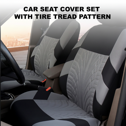 🚗💥 50% KORTING! Nooit meer vlekken of huisdierharen op je autostoelen! Deze stoelhoezen met sportief bandenprofiel beschermen je bekleding perfect – ademend, universeel en stijlvol. Koop meerdere sets en bespaar extra!