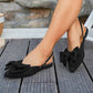 Elegante platte schoenen met strikversiering en enkelbandje