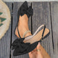 Elegante platte schoenen met strikversiering en enkelbandje