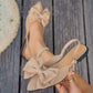 Elegante platte schoenen met strikversiering en enkelbandje