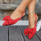 Elegante platte schoenen met strikversiering en enkelbandje