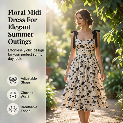 💖Lente Nieuwe Collectie 50% Korting👗Bloemenjurk voor dames, sweetheart-halslijn, gekruiste bandjes 🎀