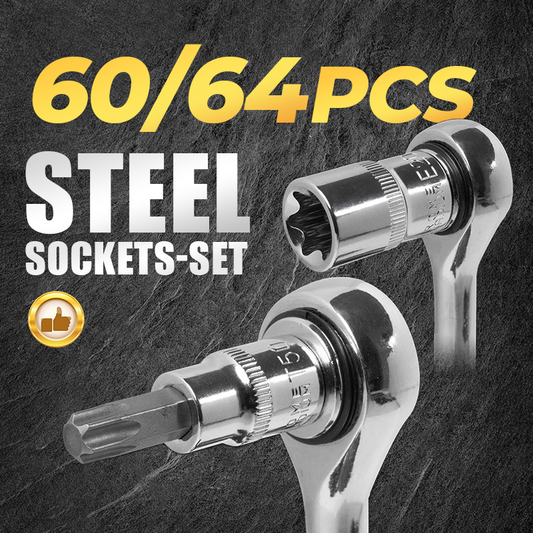 🔥🎁Nieuwe 50% korting🔥🏆🔩De ultieme doppenset voor monteurs – CR-V stalen doppenset🔧