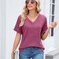 Dames V-hals Korte Mouw Casual T-shirt
