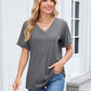 Dames V-hals Korte Mouw Casual T-shirt