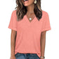 Dames V-hals Korte Mouw Casual T-shirt