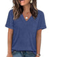 Dames V-hals Korte Mouw Casual T-shirt