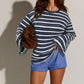 🔥50% KORTING🎉Casual oversized gestreepte top voor dames
