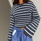 🔥50% KORTING🎉Casual oversized gestreepte top voor dames