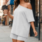 🌸 Tweedelige off-shoulder loungewearset voor dames ✨