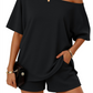 🌸 Tweedelige off-shoulder loungewearset voor dames ✨