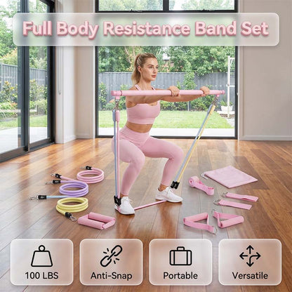 🔥2026 Hete Uitverkoop 50% UIT✨Verstelbare weerstandsband en pilatesstang set