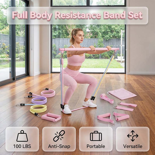 🔥2026 Hete Uitverkoop 50% UIT✨Verstelbare weerstandsband en pilatesstang set