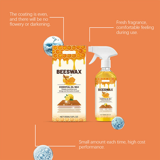 🐝 Alles-in-één bijenwas spray voor het behandelen en polijsten van hout | Reinig, herstel en bescherm meubels