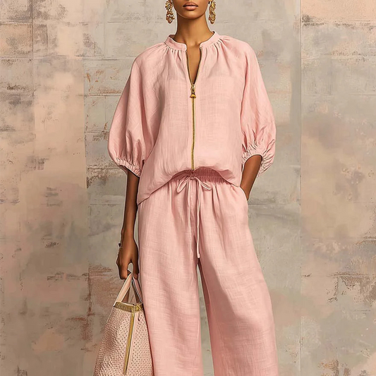 🎁2026 Nieuw binnen 50% KORTING💥🎉 Nieuw! Dames 2-delige Set: Top & Broek✨ Comfort, Stijl & Effen Kleur!