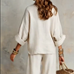 🔥Nieuwe Elegante Dames Set: Top met V-hals & Wijde Broek 🌸