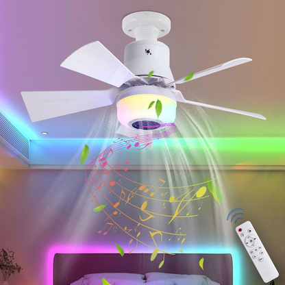 💡 RGB Plafondventilator met Bluetooth – Koele Lucht, Muziek en Sfeerverlichting 🎶🍃