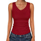 ⏰🎁Dames tanktop met V-hals en ribbels