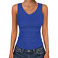 ⏰🎁Dames tanktop met V-hals en ribbels