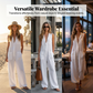 Mouwloze jumpsuit met kraag en wijde pijpen voor dames