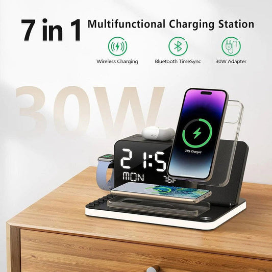 🔋50% KORTING ⚡ 7-in-1 Draadloos Laadstation – Eén Oplader voor Al je Apparaten